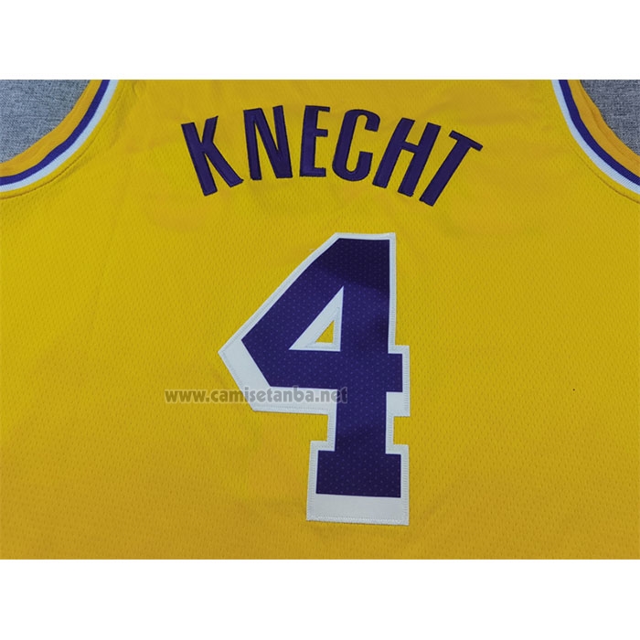Camiseta Los Angeles Lakers Dalton Knecht #4 Icon 2024-25 Amarillo